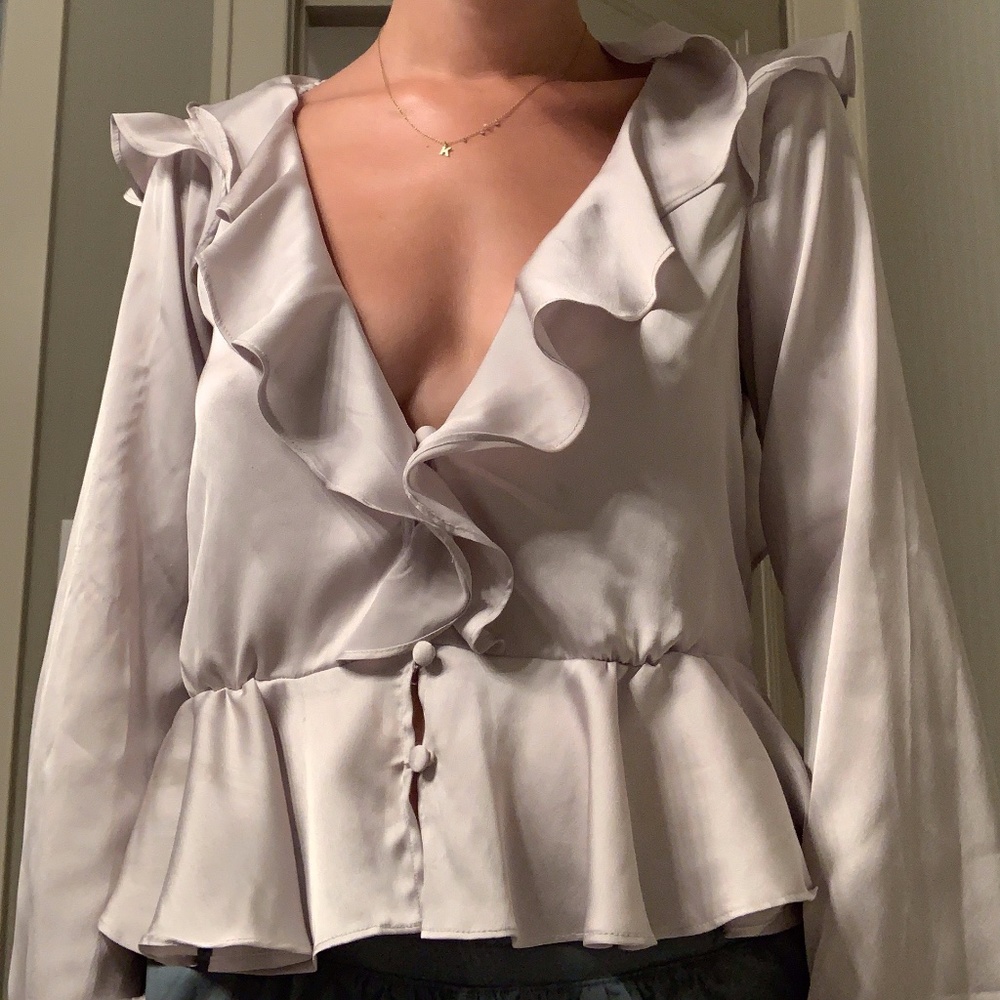 For Love & Lemons silk blouse